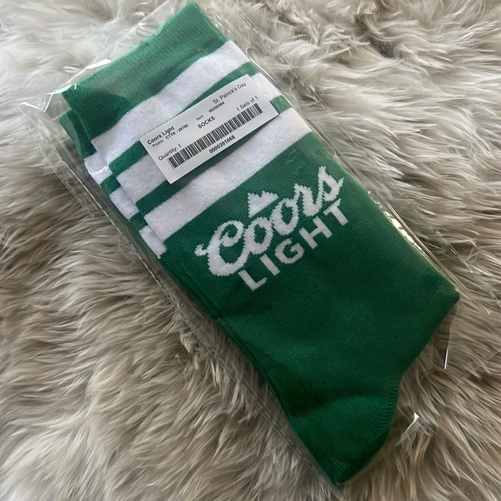 NWT - Green Coors Lignt Ankle Socks